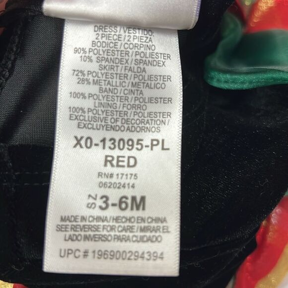 Iris and Ivy Velvet and plaid Taffeta Holiday Party Formal Dress size 3-6m  NWT - Picture 5 of 9